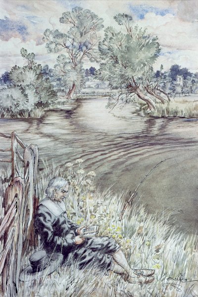 Izaak Walton Reclining Against a Fence, from 